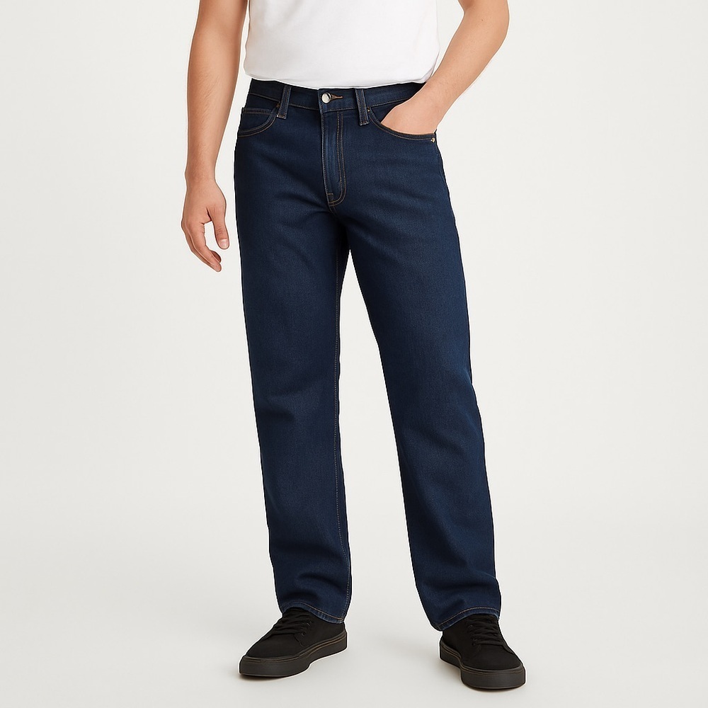 Levi’s 505 jeans classic straight fit stretch dark wash denim men’s W40 L30